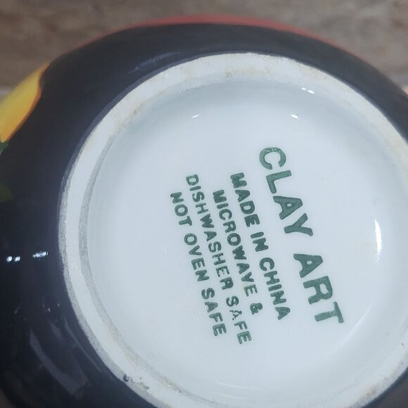 Clay Art Condiment Dish 3 Section Bowl Relish Chili Pepper Jalapeno Center - Picture 8 of 11